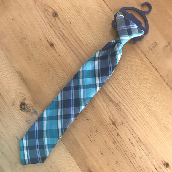 Chaps NWOT Boys clip on teal blue tie - Picture 1 of 7